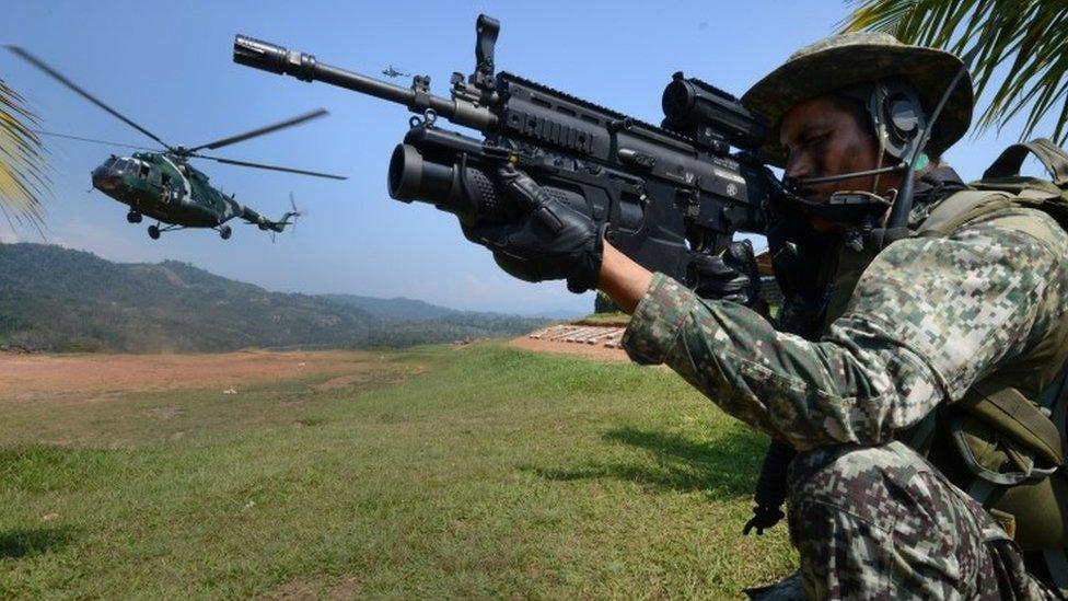 Colombian army in the Vraem area