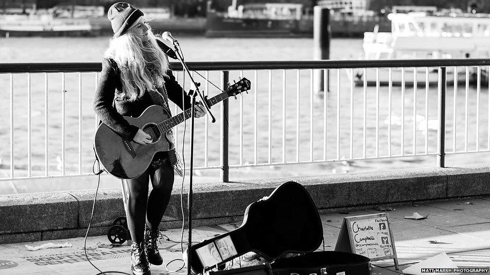 Charlotte Campbell busking