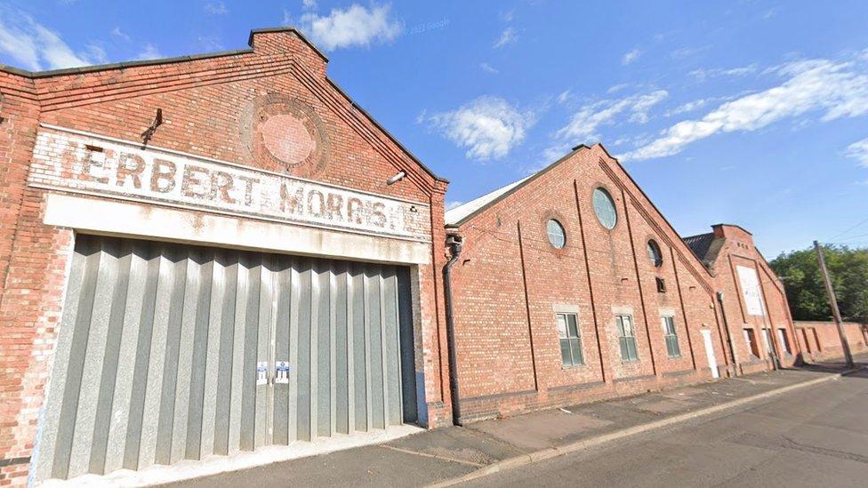 A front view of the former Herbert Morris factory