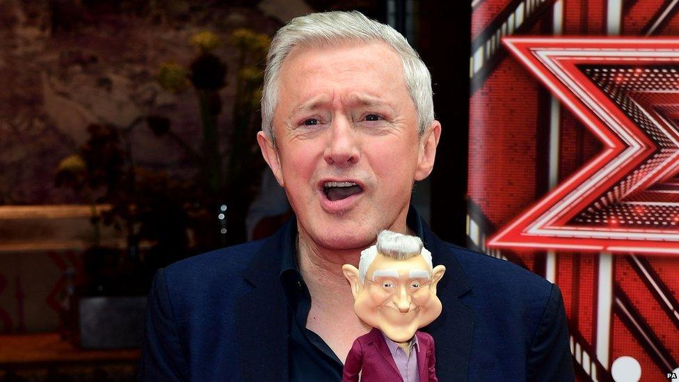 Louis Walsh and a doll of his face