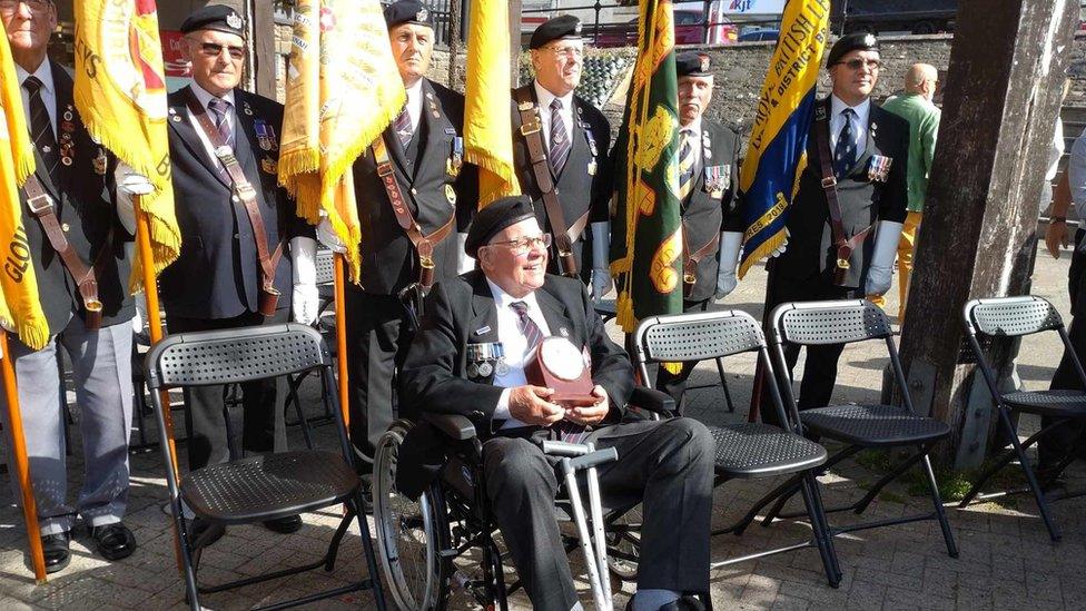 Roy Mills at ceremony in Cinderford