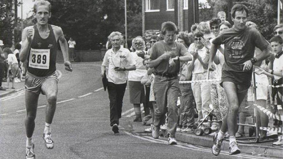 Nigel Adams running for the Swansea Harriers in