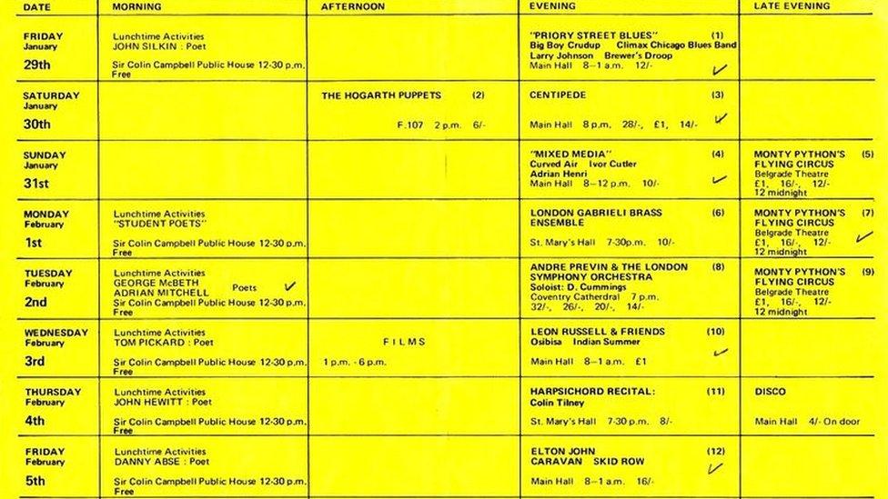 1971 Lanchester Arts Festival Programme