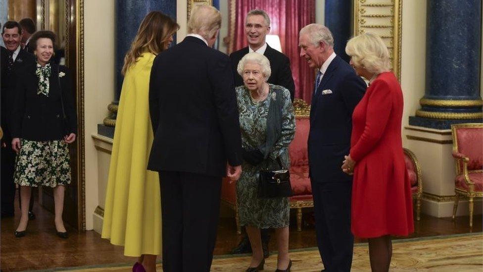 Queen Elizabeth and Donald Trump