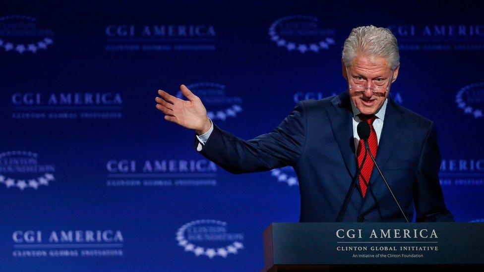 In this June 10, 2015 file photo, former U.S. President Bill Clinton speaks at annual gathering of the Clinton Global Initiative America, which is a part of The Clinton Foundation, in Denver