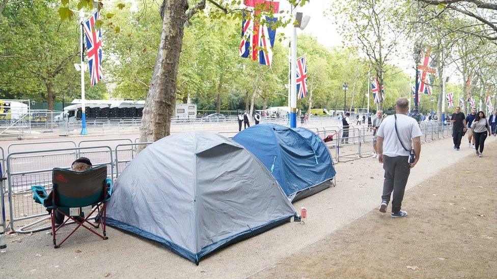 Tents along The Mall