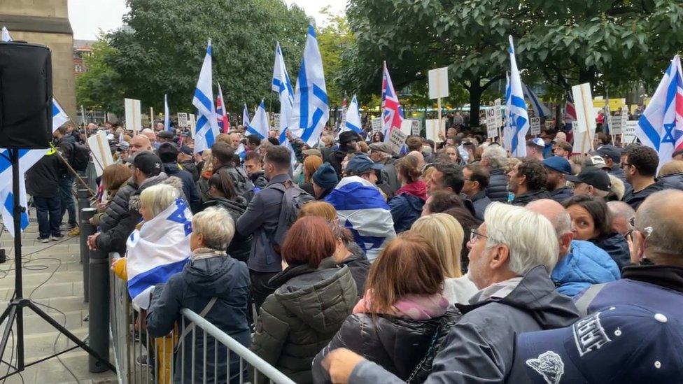 People at vigil for victims of the Hamas attack