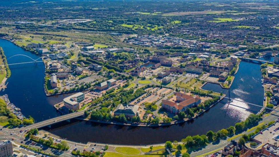 An aerial view of Teesdale Business Park