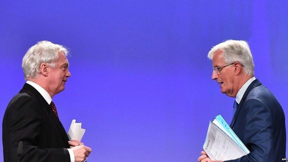 David Davis and Michel Barnier