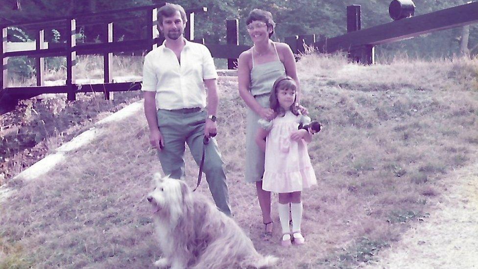 Vikki Howells as a child with her parents