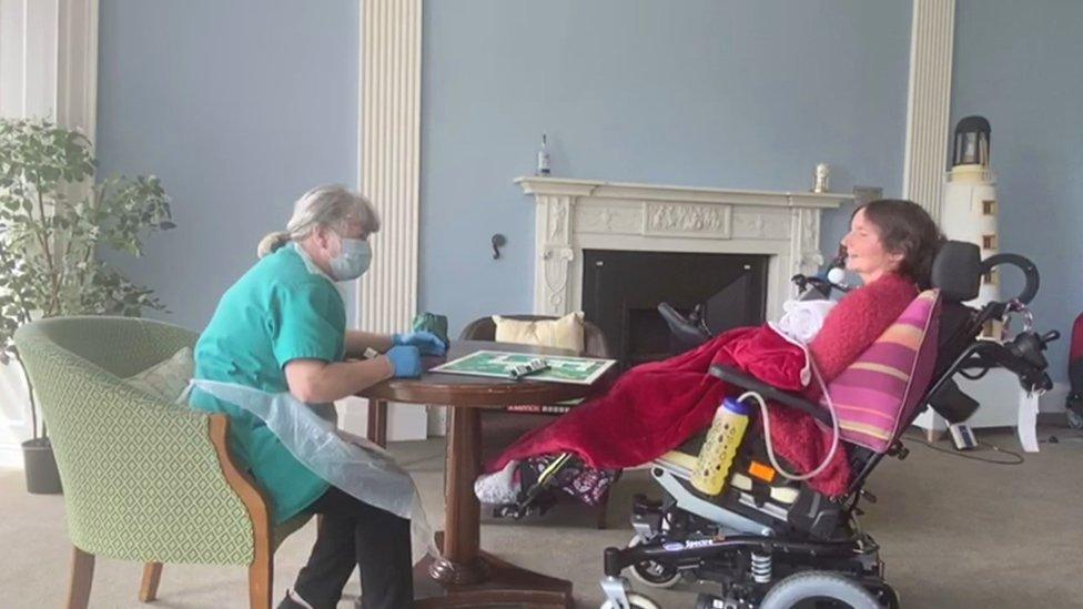 Staff member and patient at Leuchie House