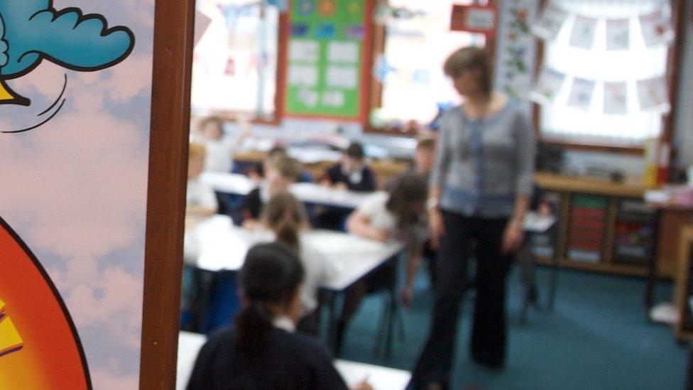 Teacher and pupils in a classroom