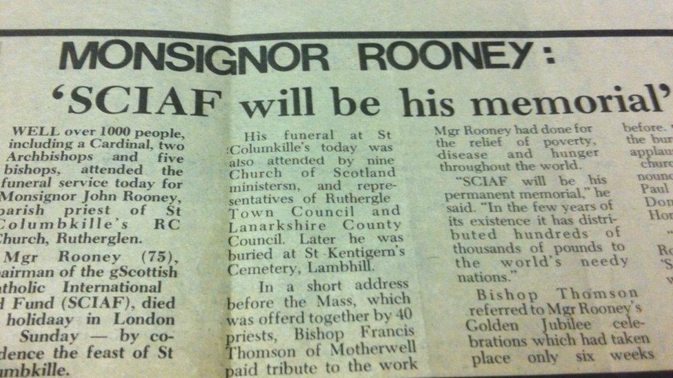 Obituary of Mgr John Rooney