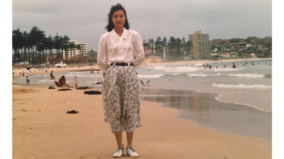 Ying Zhu Wang at Manly Beach in 1990