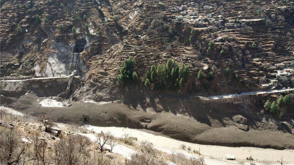 Image shows the broken dam