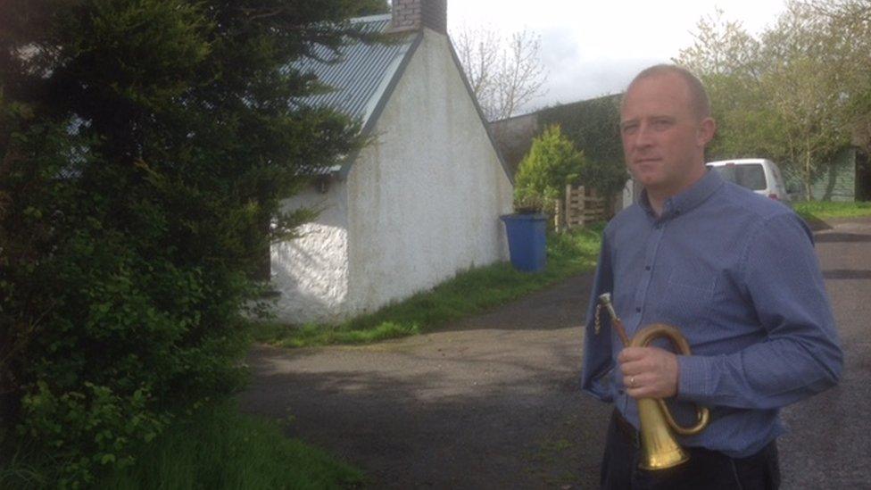 William Sayers outside the house where Samuel lived