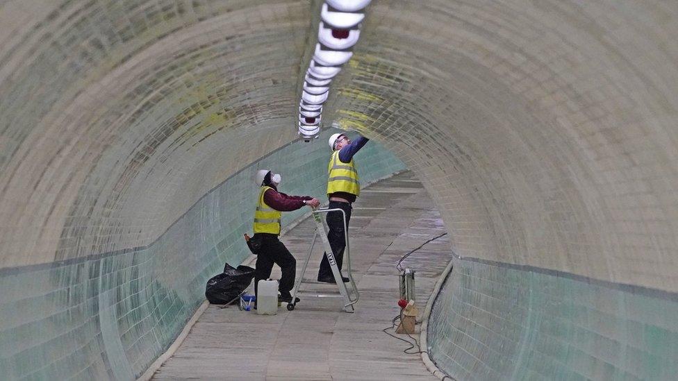 Work on Tyne pedestrian tunnel