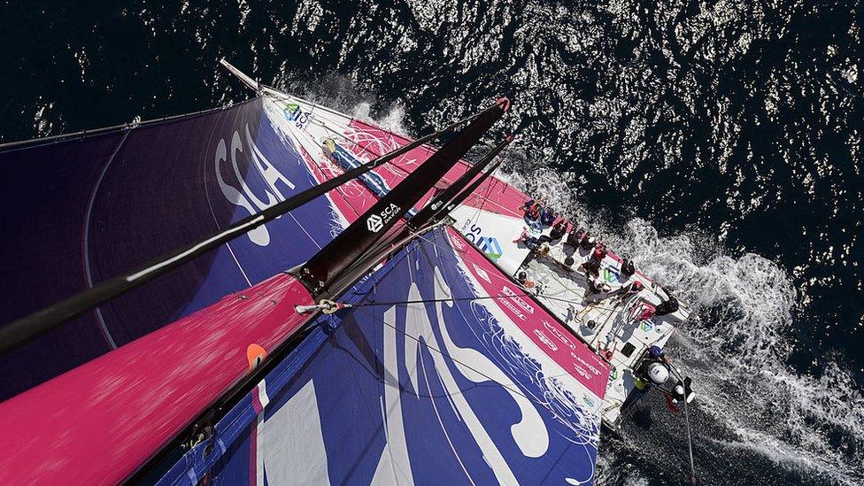 Team SCA compete in the Volvo Ocean Race