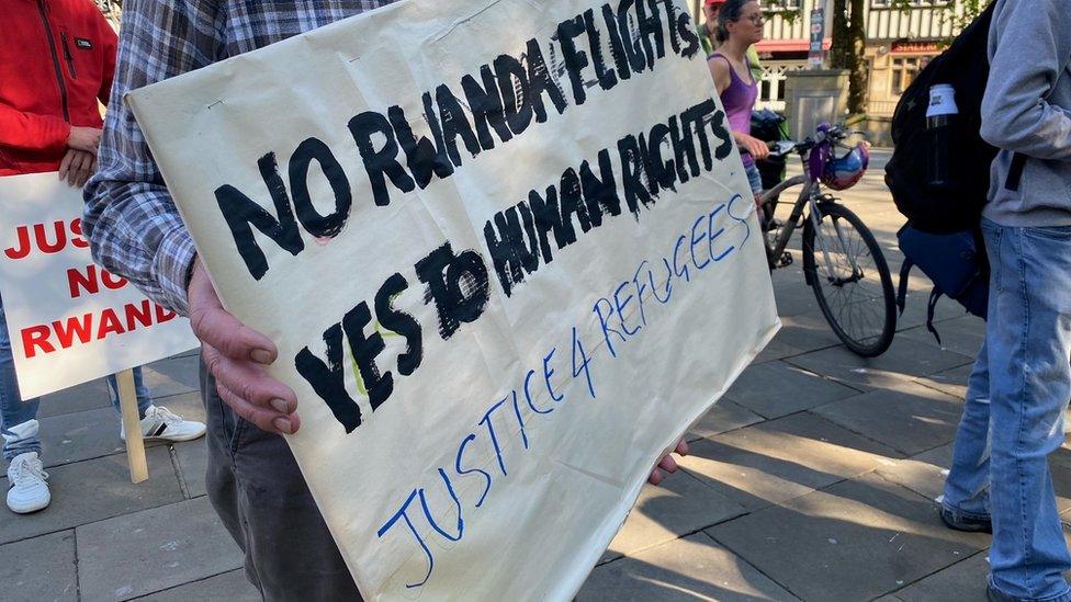 protest in Swansea