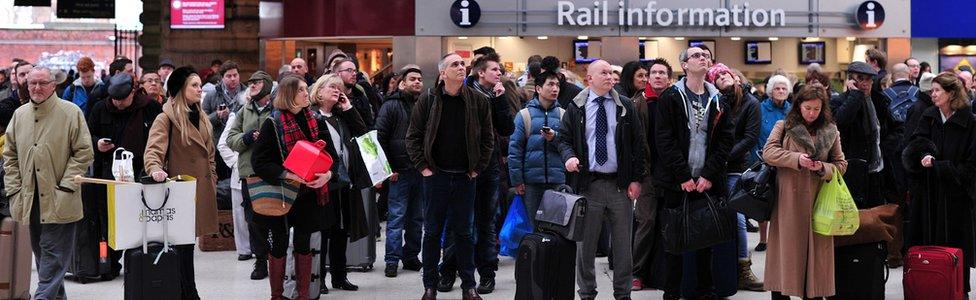 passengers waiting for train