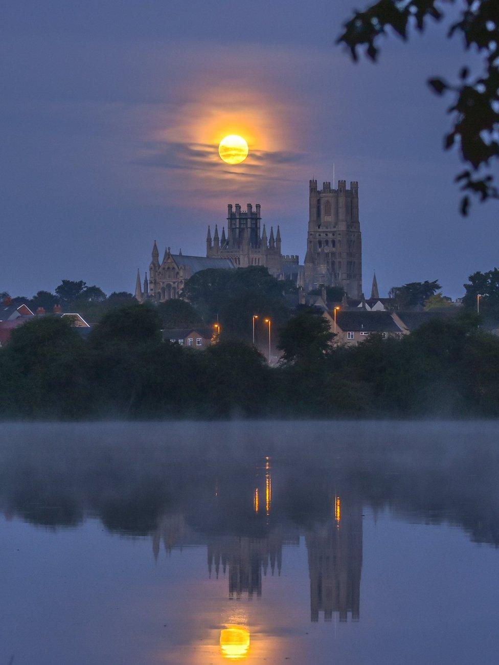 Harvest Moon over Ely Cathedral