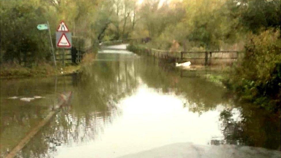 Flooded road