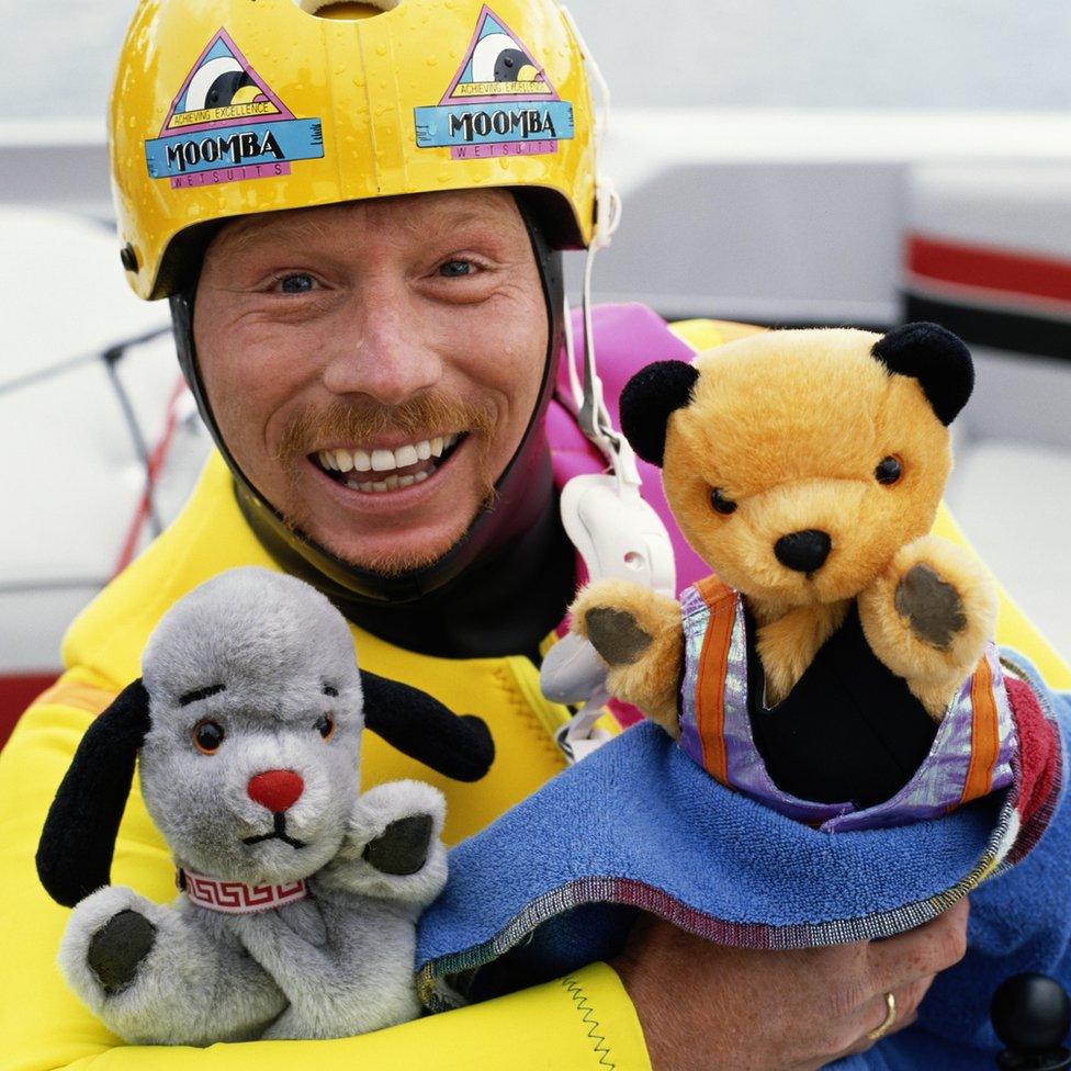 Matthew Corbett with Sooty and Sweep in 1995