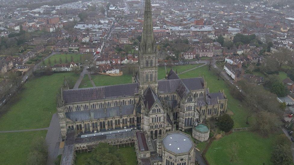 An above picture of the cathedral