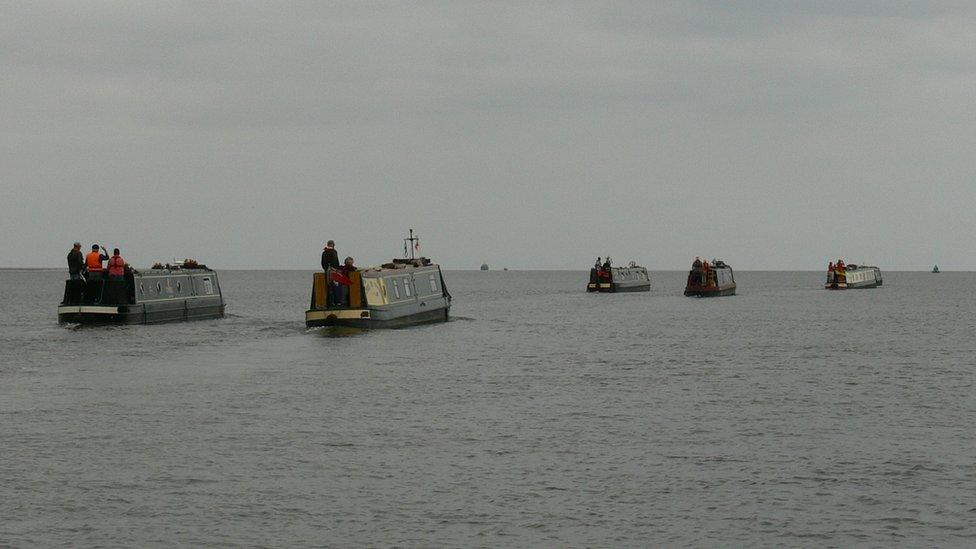 Boats crossing The Wash