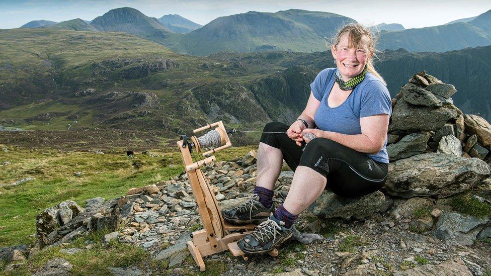 Susan at the summit of Fleetwith Pike