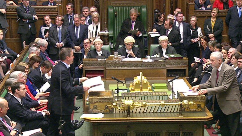 David Cameron and Jeremy Corbyn at Prime Minister's Questions