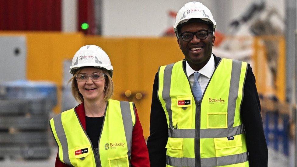 Liz Truss and Kwasi Kwarteng visit Berkeley Modular in Northfleet, Kent