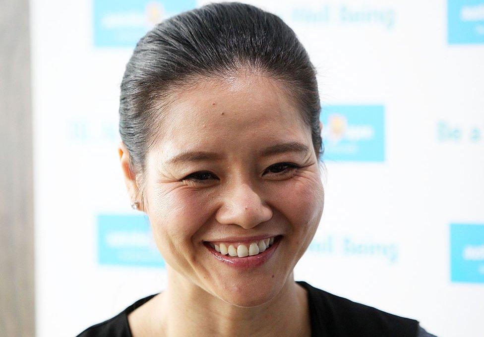 Li Na of China talks to the media at the Blackmores Wellbeing Oasis during day three of the 2016 Australian Open at Melbourne Park on 20 January 2016 in Melbourne, Australia