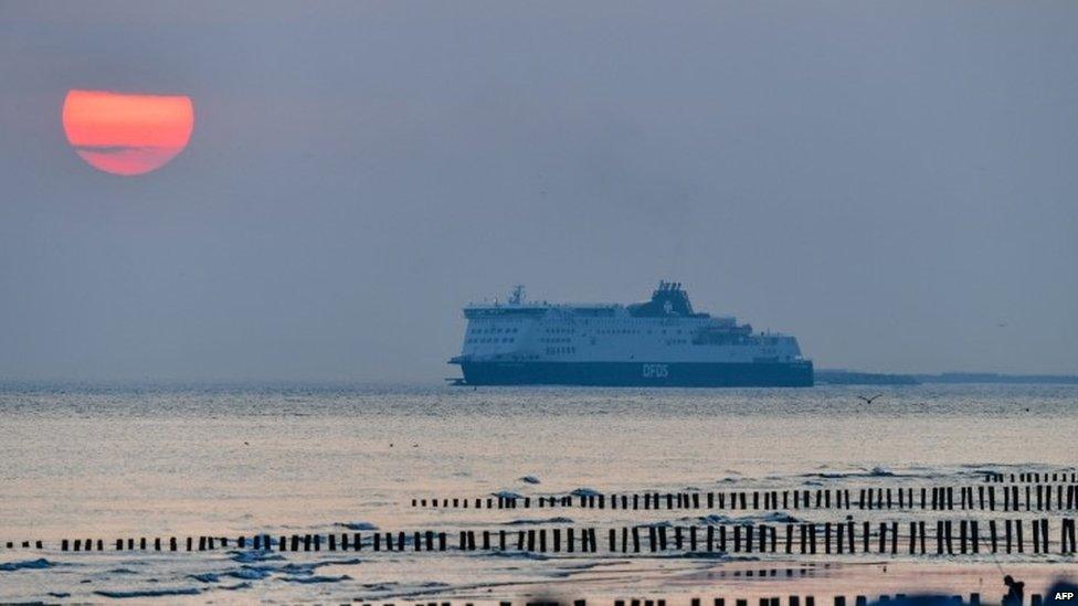 A ferry outside Calais