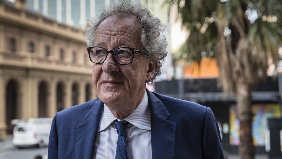 Actor Geoffrey Rush outside a Sydney court in November