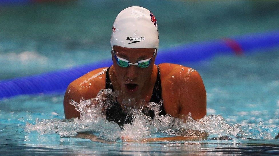 Elizabeth Simmonds during the women"s open 200m IM heats at Manchester Aquatics Centre, Manchester. 24/06/2014