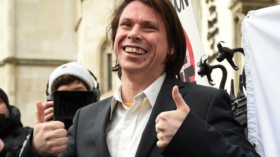 Lauri Love outside court