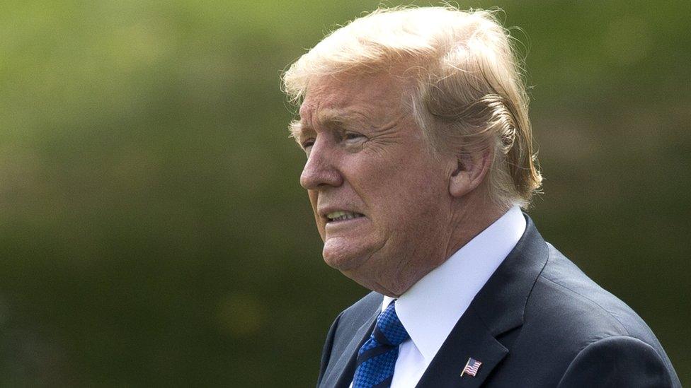 President Donald J. Trump walks on the South Lawn to depart the White House by Marine One, in Washington, DC, USA, 20 July 2018.