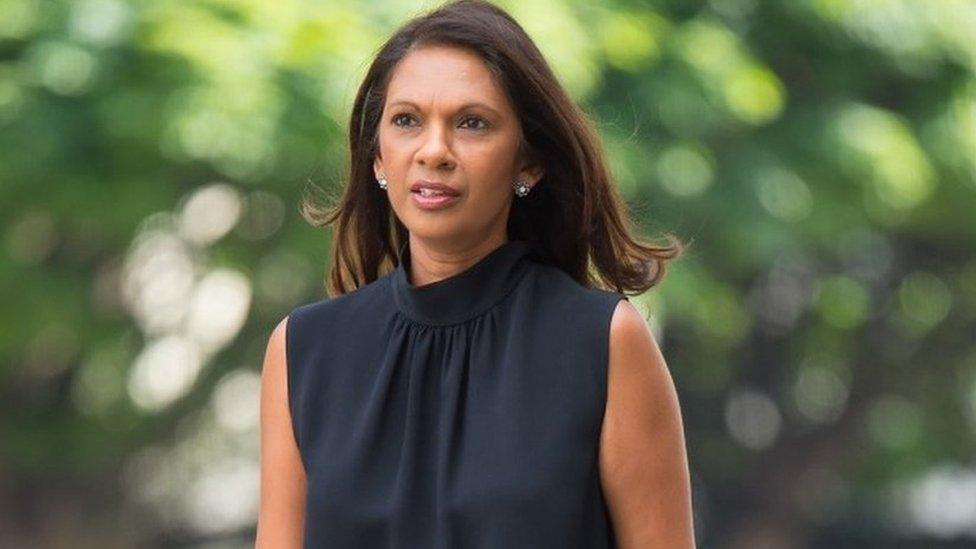 Gina Miller arrives at Westminster Magistrates' Court in London, where the 4th Viscount St Davids, Rhodri Philipps is accused of online threats made against the campaigner.