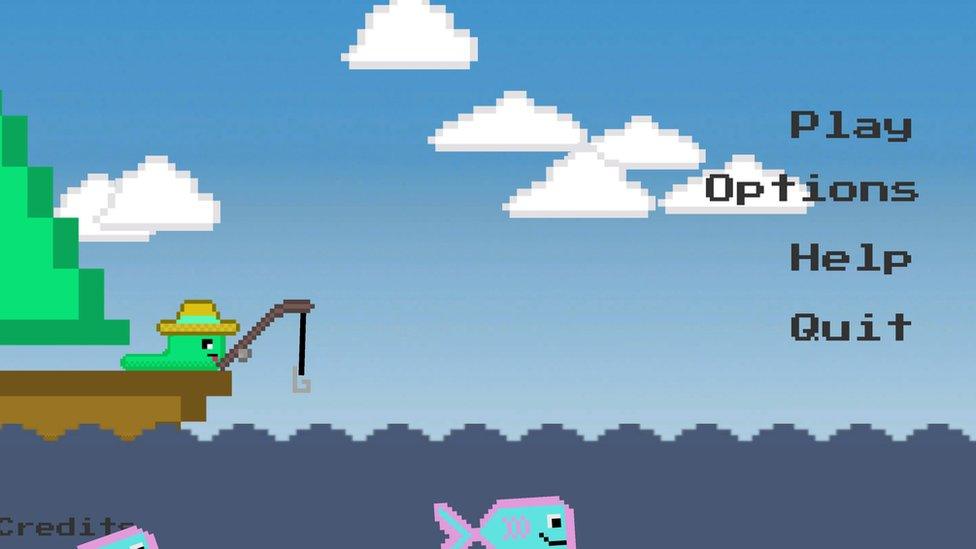 Gloop fishing title screen