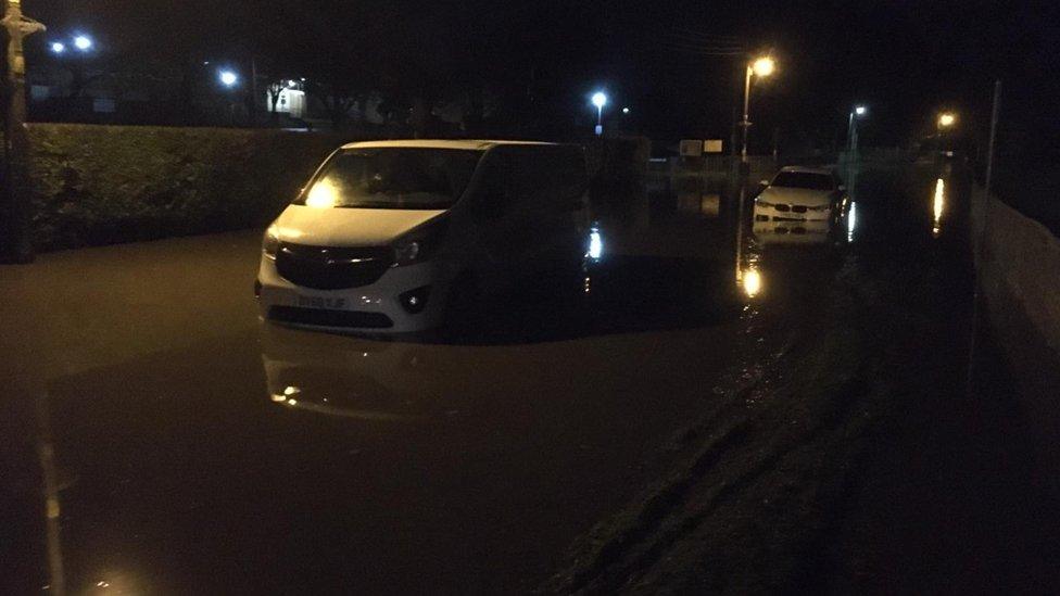 Flooded street in South Cave