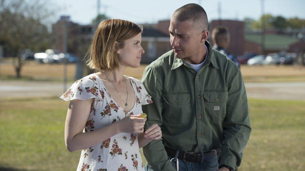 Shia LaBeouf with Kate Mara in Man Down