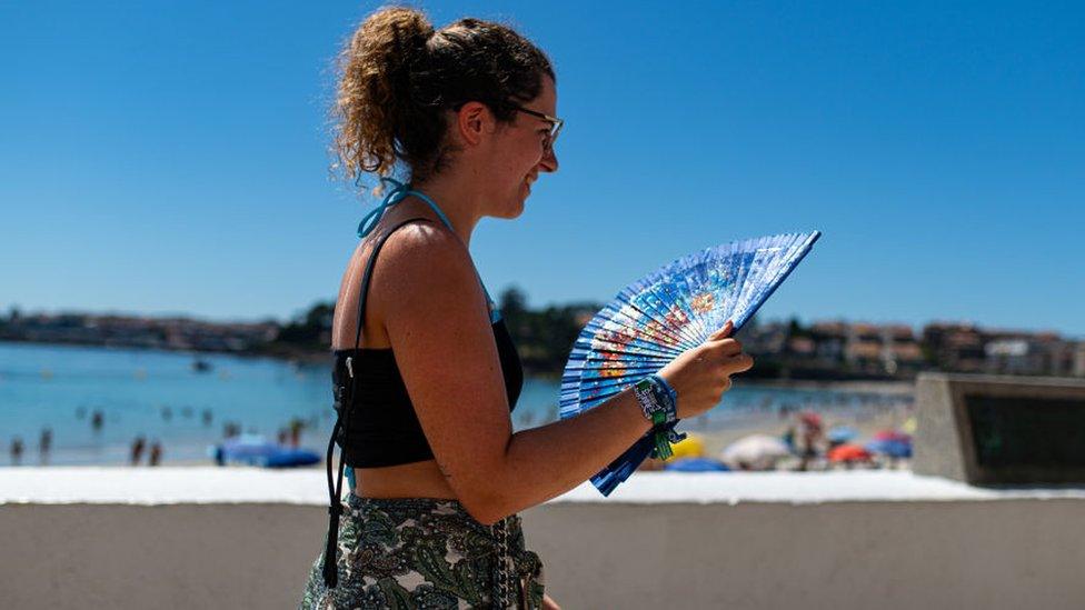 Woman with fan