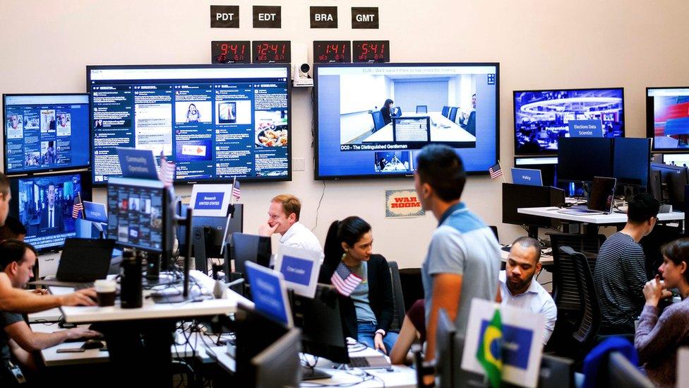 Facebook's ' disinfomation War Room' in Menlo Park, California