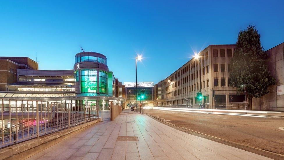 West Quay in Southampton at night