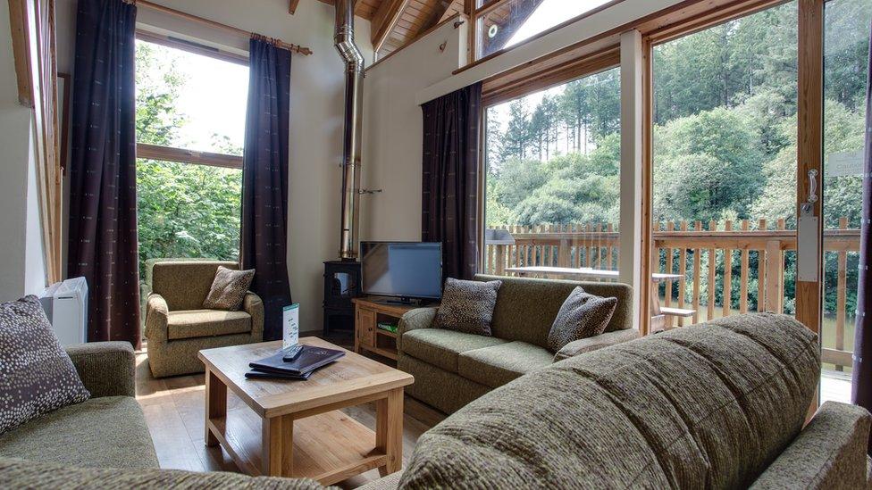 A cabin interior at Forest Holidays' site in Deerpark, Cornwall