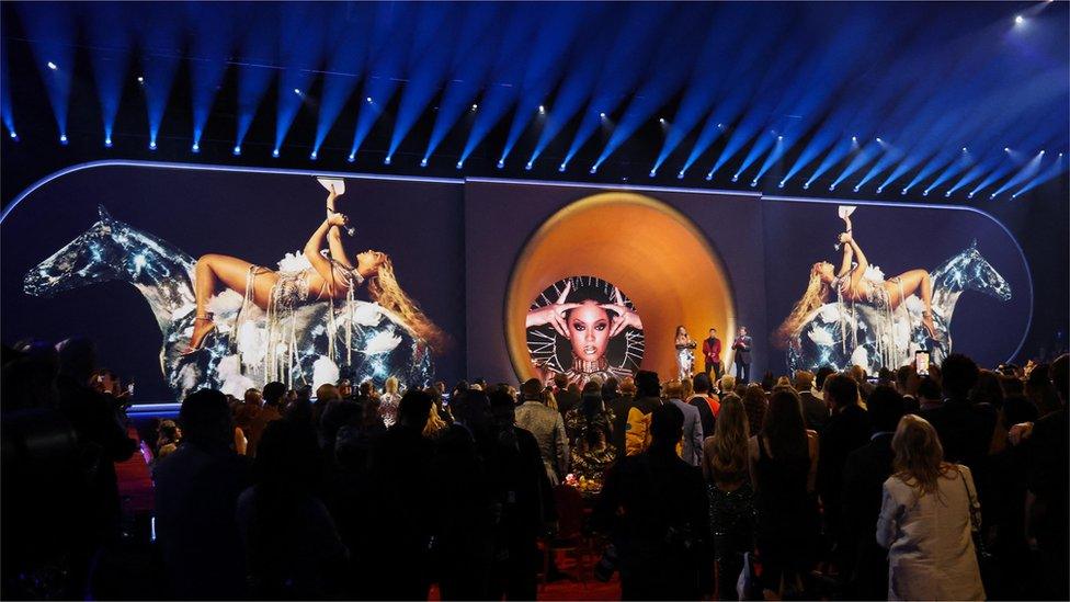 Beyonce accepts the award for the Best Dance/Electronic Music Album for "Renaissance" during the 65th Annual Grammy Awards in Los Angeles, California, U.S., February 5, 2023.