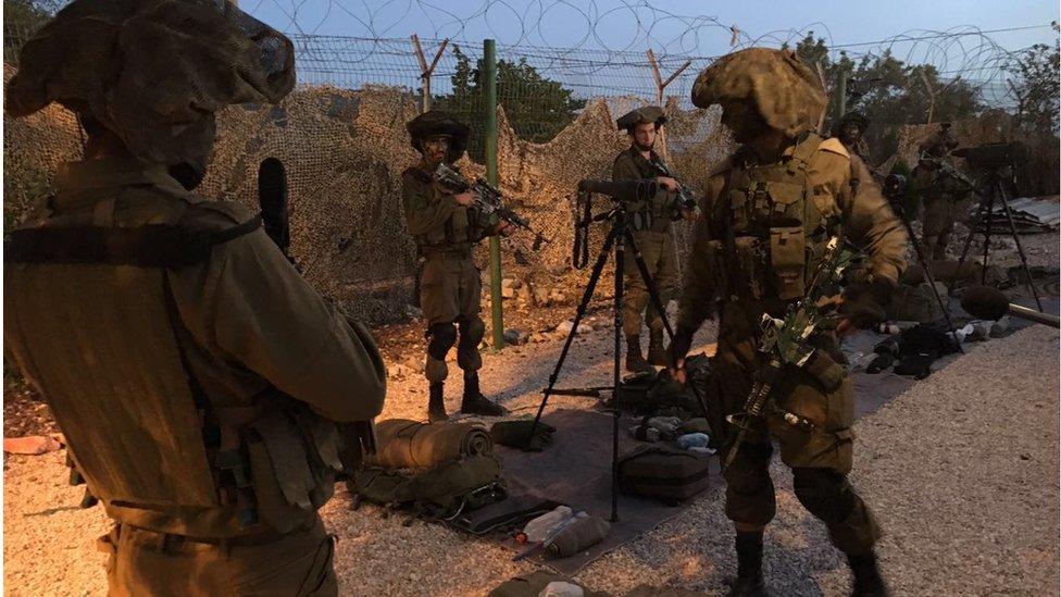 Israeli soldiers near border with Lebanon