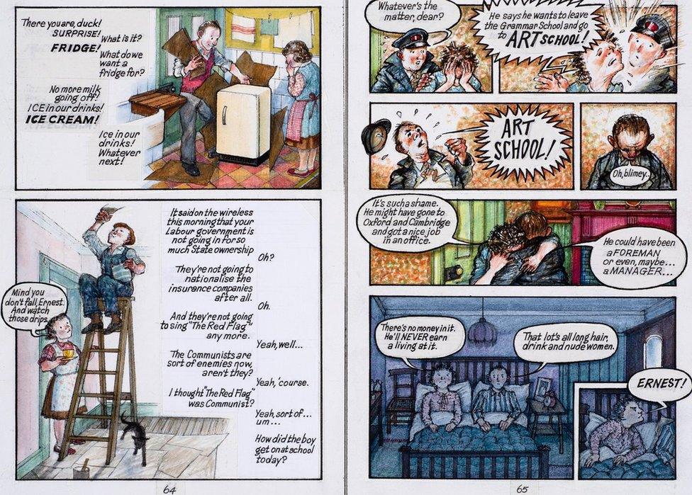 Doubel page spread from Ethel and Ernest