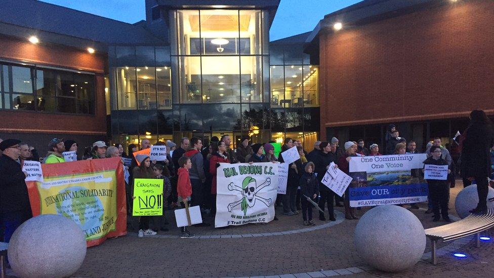 There have been protests at the council decision to sell the land